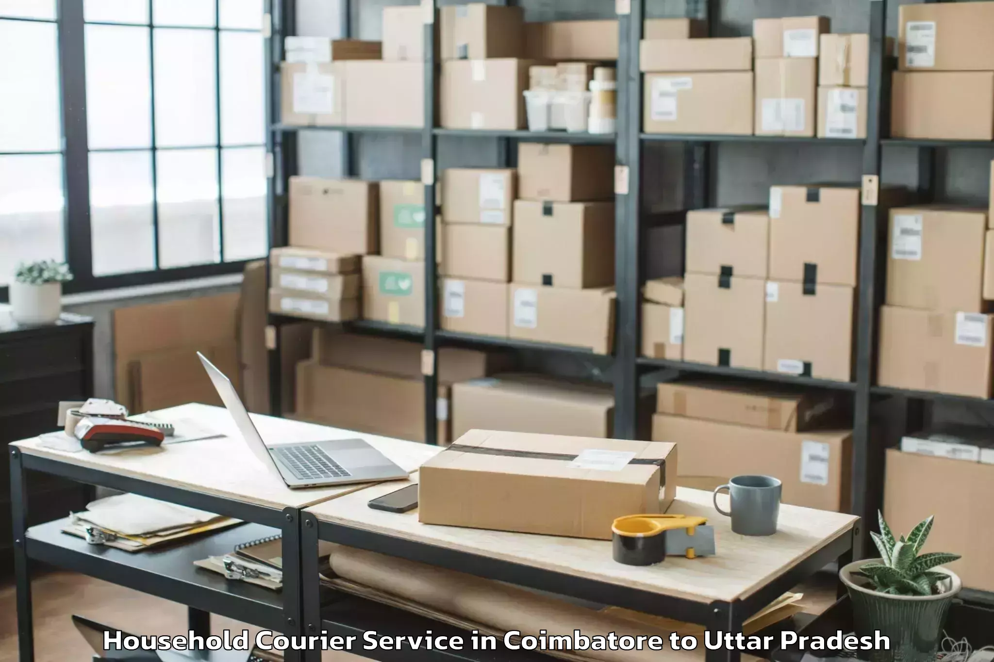 Reliable Coimbatore to Prayagraj Household Courier